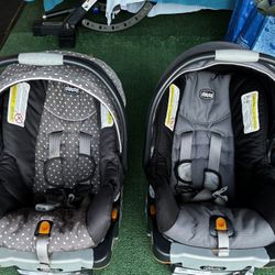 2x Chicco Keyfit Infant Car Seats with Base