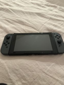 Gray Nintendo Switch With Hard Case And Soft Carry Bag