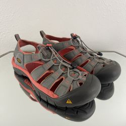 KEEN Womens Grey Coral Pink Orange Newport H2 Waterproof Outdoor Hiking Sandals