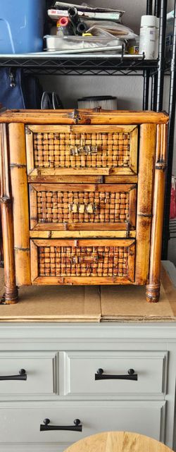 Antique bamboo side table