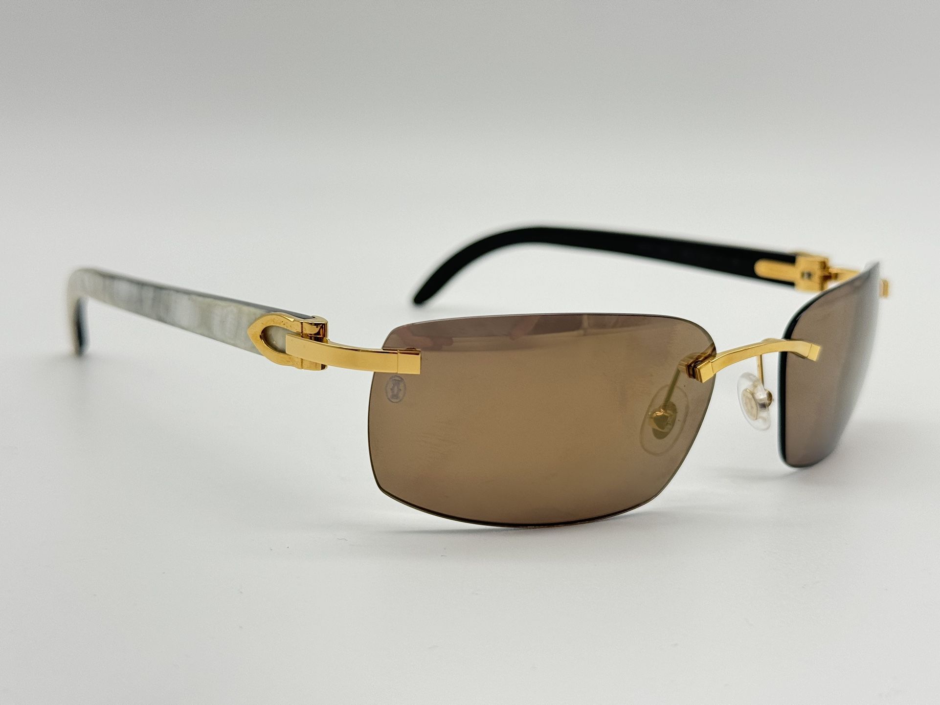 CARTIER C DECOR WHITE BUFFALO HORN SUNGLASSES CT0046S 004 NEW 100% GENUINE $3900