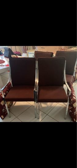 4 Chrome Vintage Dining Room Chairs
