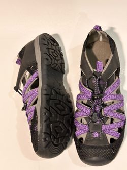 Northside Women’s Closed-Toe Water Hiking Sandals — Purple/Black/Gray, Size 8