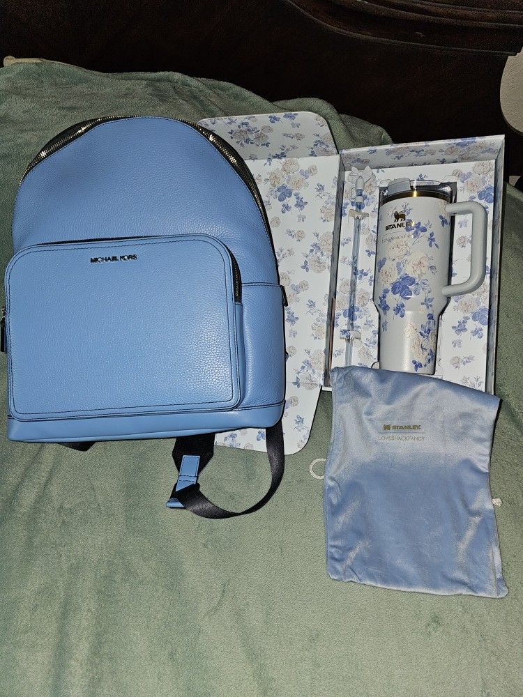 Michael Kors Blue Backpack & Stanley Cup