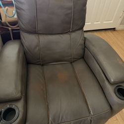 Leather Recliner - Electric Working 