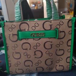 Green GUESS Handbag 