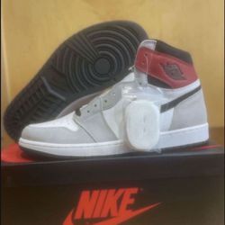 Nike Air Jordan 1 Retro High OG Gray Light Smoke Grey White  Size 13 Brand New