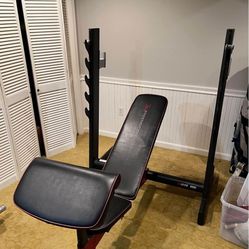 Heavy Duty Adjustable Weight Bench With Squat Rack 