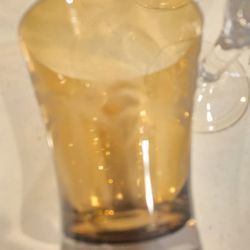 4 Gobbler Glassware With Palm Tree Design And 1 Small Matching Glass