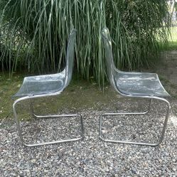 Vintage Pair of Lucite Chairs 