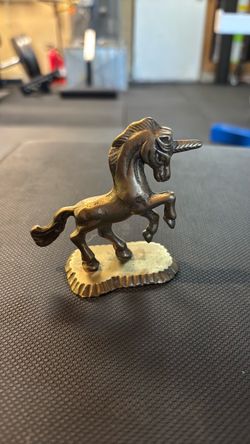 Vintage 3” Brass Unicorn Figurine Statue