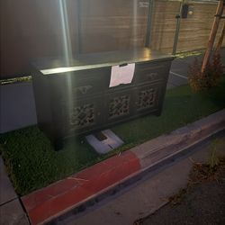FREE: Solid Wood Cabinet With Drawers/tv Stand