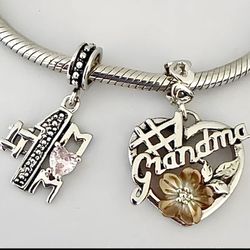 2 Charms For Pandora No.1 Mom And Grandma Dangles 