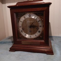 Working! Vintage Steth Thomas Mantle Clock With Westminster Chime & Key 