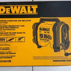 DEWALTw 20V MAX Tire Inflator Automatic Shut Off Bare Tool Only DCC020IB NEW