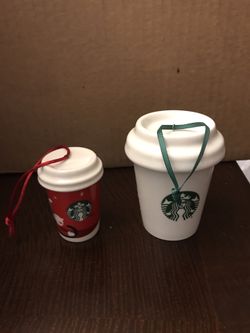 Starbucks ceramic Christmas ornaments