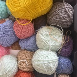 Yarn, Lot Of Mixed Colors, Brands, And Styles