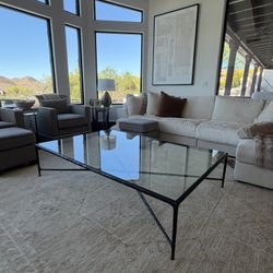 RH Glass Coffee Table (Thaddeus Collection)