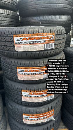 SET OF NEW TIRES 205/55R16 ARROYO , INCLUDING MOUNTING AND BALANCING. ASK ME FOR ANY SIZE OR BRAND, LLANTAS NUEVAS