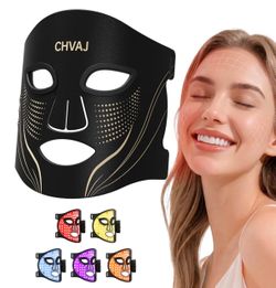 Wireless LED Red Light Therapy Mask for Face, 4-in-1 Chip 312 Beads, 5 Modes Light Therapy Face Mask with Dual 1000mAh Battery & Facial Masks, Portabl