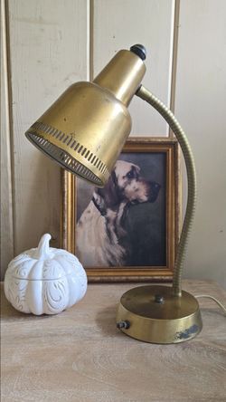 Vintage Brass Gooseneck Desk Lamp