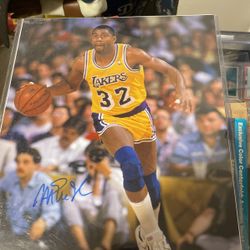 Magic Johnson Autograph Photo With Beckett