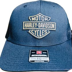 Harley Davidson Leather Patch Hat NEW