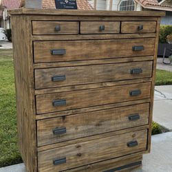 Gorgeous Rustic Wood 8-Drawer Tall Dresser 