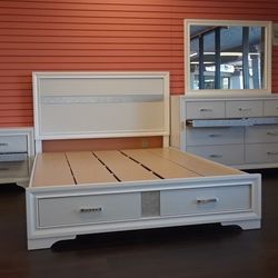 Green Bedroom Dresser Mirror And Nightstand Box Spring Not Required 