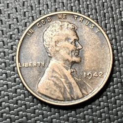 1942 Lincoln Wheat Cent Penny Coin  