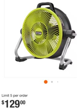 Shop RYOBI ONE+ 18V Cordless Hybrid WHISPER SERIES 14 in. Air Cannon Fan (Tool Only