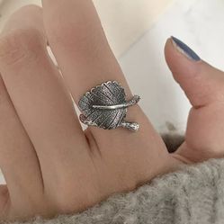 925 Sterling Silver Women's Cuff Ring Band Adjustable Size Gift 