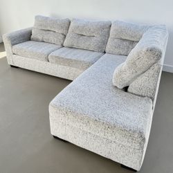 LIGHT GREY SECTIONAL COUCH SOFA 