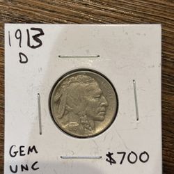 1913-D Type 2 Buffalo Nickel – Early Key Type