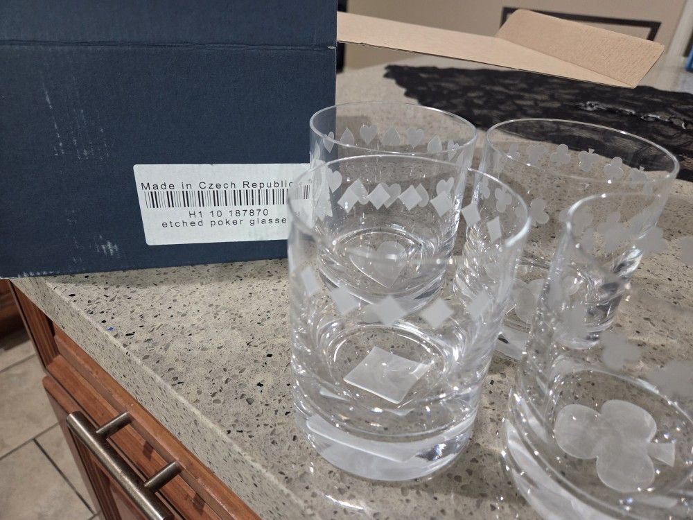 Bohemia Crystal Poker Glasses