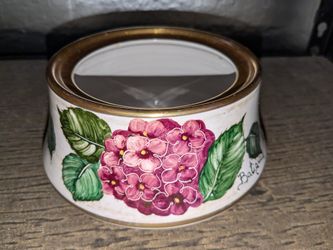 VTG BATIGUANI CERAMIC BOWL VASE Hand-Painted Hydrangeas Made In Italy Italian