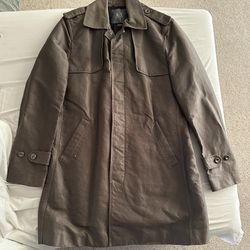 Armani Exchange A/X Men's Dark Olive Green Trench Coat Rain Jacket Medium M 