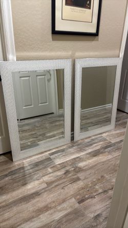 Beveled Mirror’s  Silver Set of 2  $50.00 or 1 for $25.00 Width 31” Height 43 1/2”