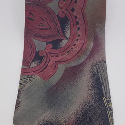 54x4 Croft & Barrow Necktie Purple Red Grey Black Silk Gothic