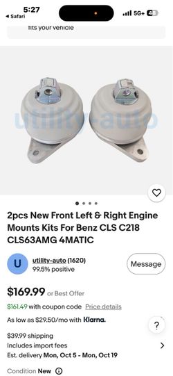 Front Left & Right Engine Mount Kit Pair