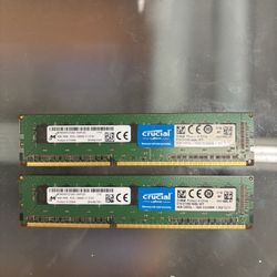 (2) Crucial 2x4 GB DDR3