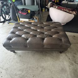 Leather Ottoman- Pottery Barn 
