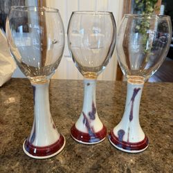 Pottery Wine Glasses/candle Holders? $12 Each Or $30 For Al 3 