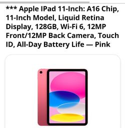 Apple iPad 11" A16 Chip