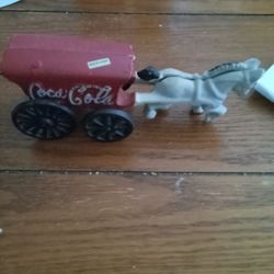 Vintage Cast Iron Horse An Delivery Wagon