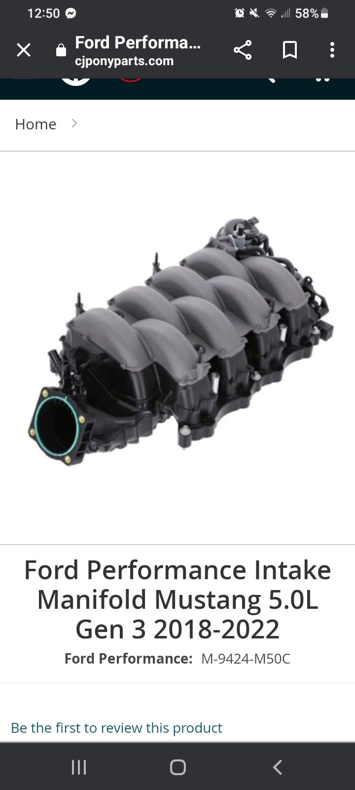Mustang Coyote Gen 3 Intake Manifold