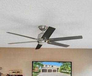 Modern 6-Blade Ceiling Fan – Brushed Nickel – Excellent Condition