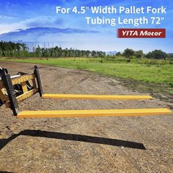 YITAMOTOR Forklift Extensions 72 Inch Length & 4.5 Inch Width, Heavy Duty Steel Fork Extender Reach, 1 Pair Pallet Fork Extension for Forklift Truck, 