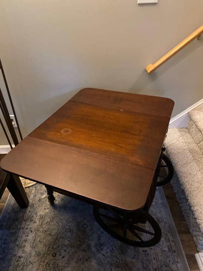 Antique Table Tea Bar Cart