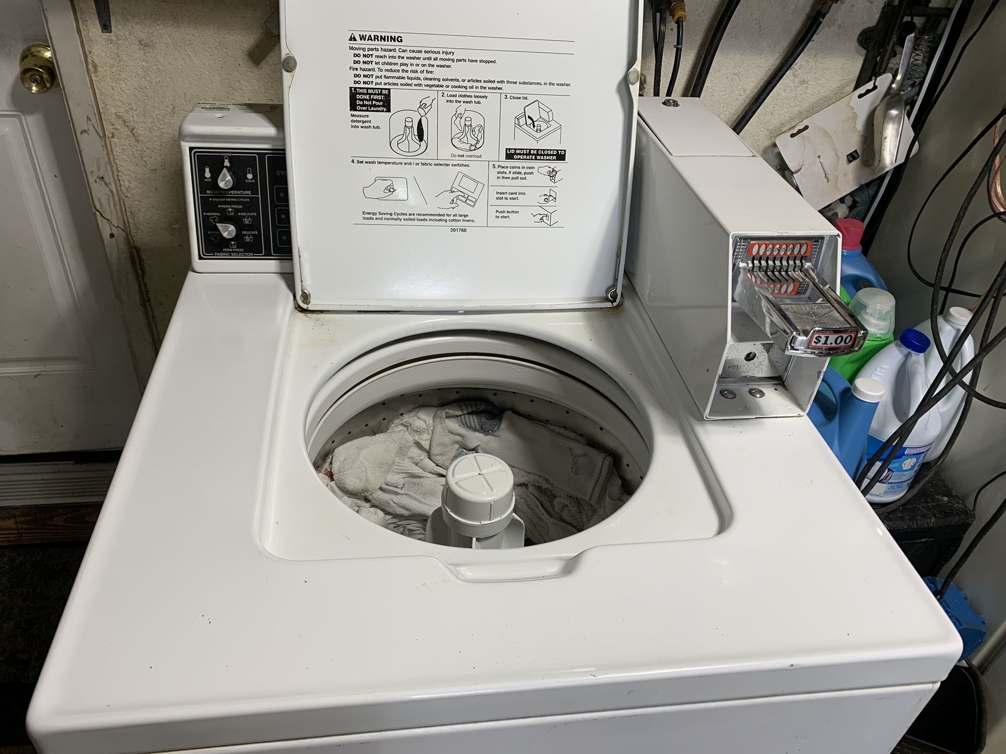 Commercial Coin Operated Speed Queen Washer Machine Stainless Steel Tub
